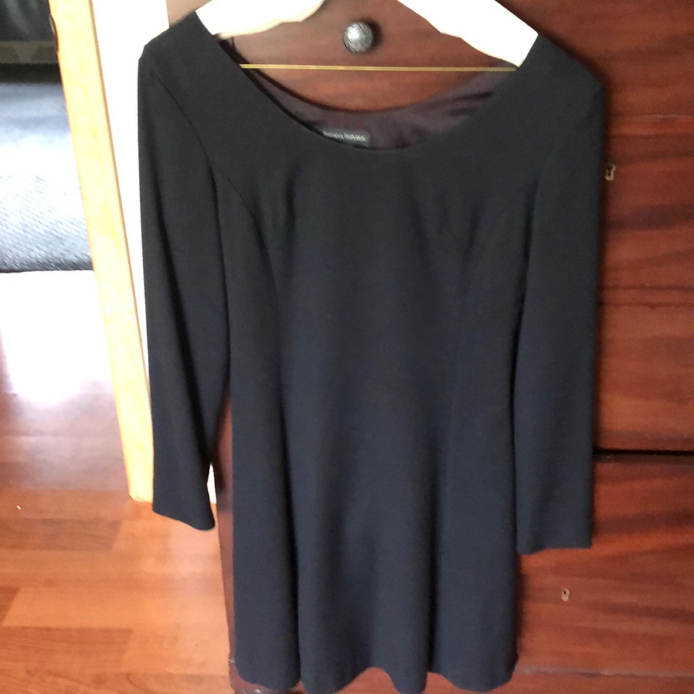 Banana Republic black long sleeved shift dress.